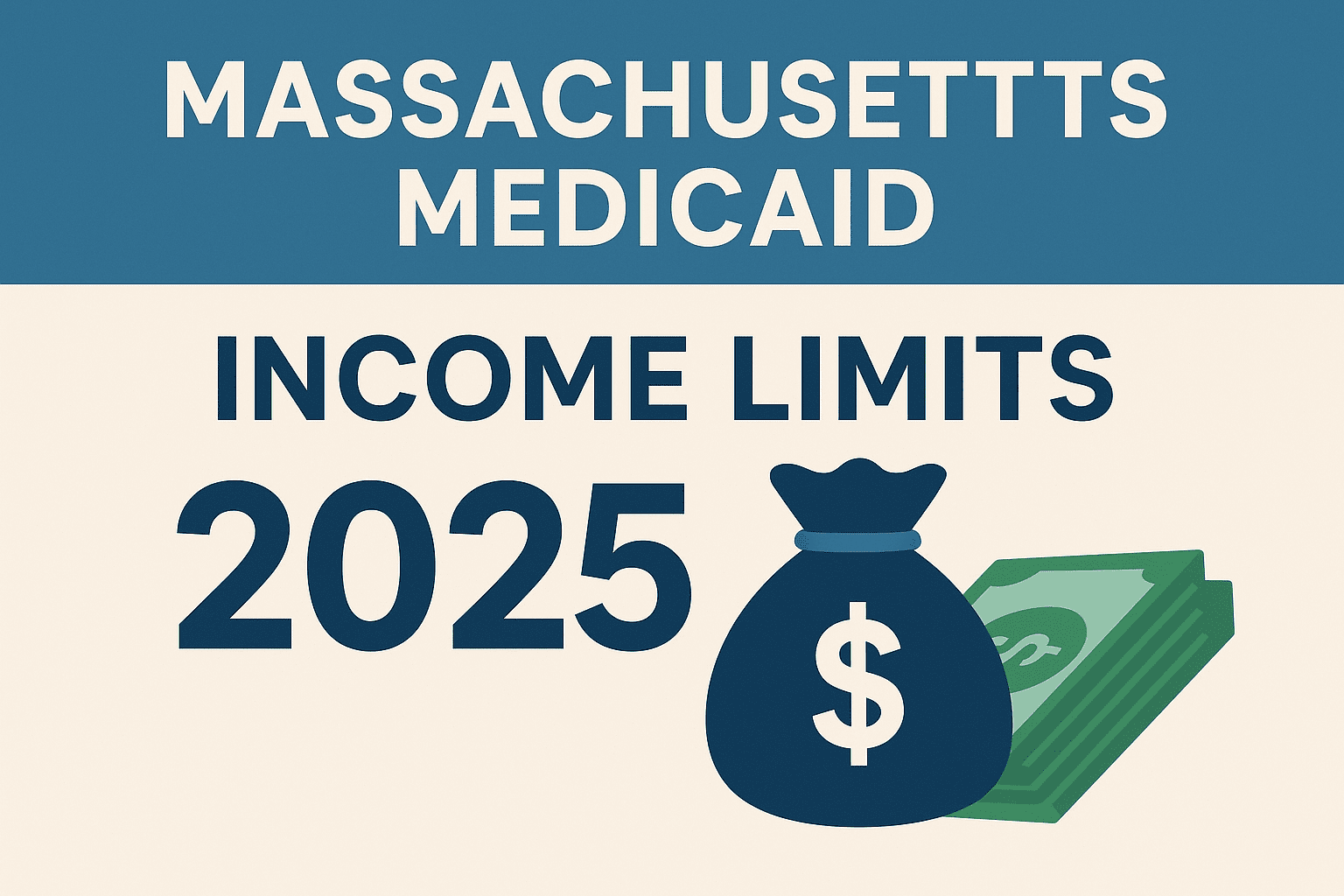 Massachusetts Medicaid Income Limits 2025 – Eligibility and income guidelines explained with money icons.