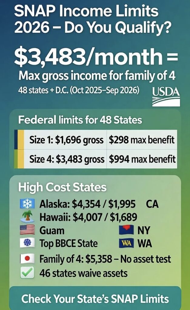 Food stamp Income Limits by state 2026