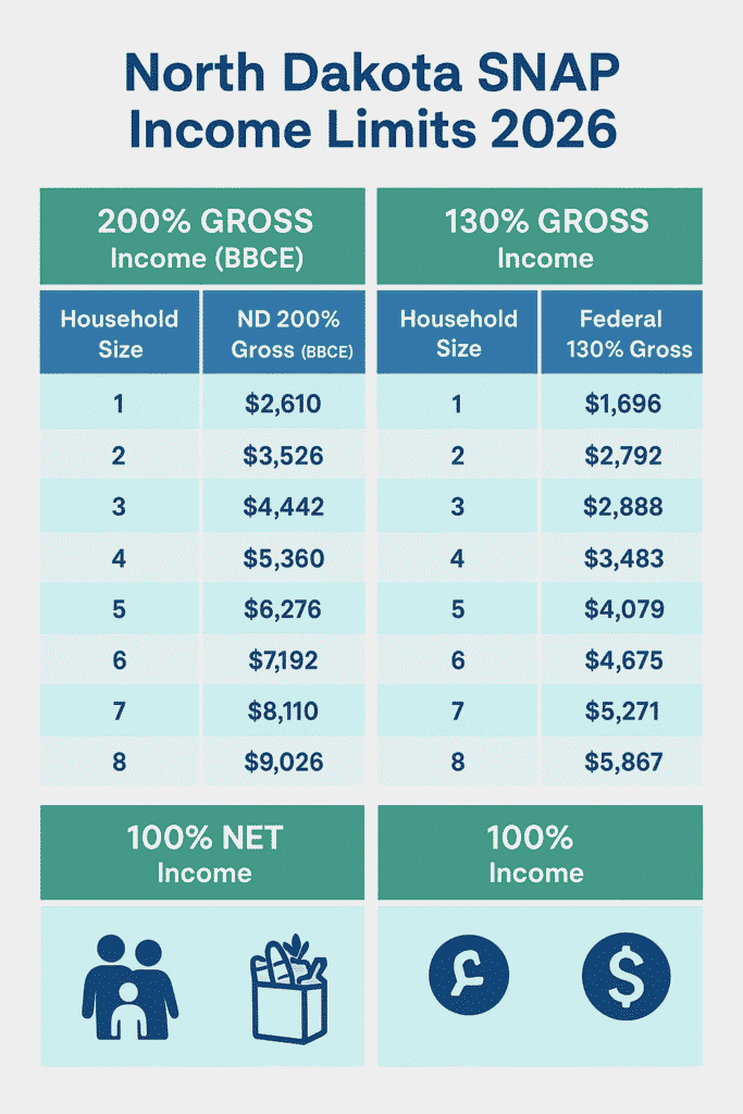 North Dakota SNAP benefits income guide 2026