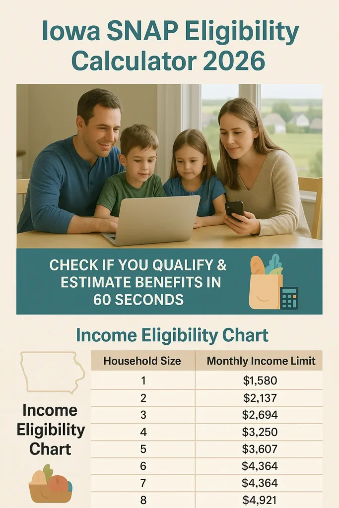 Iowa SNAP Benefits Calculator 2026