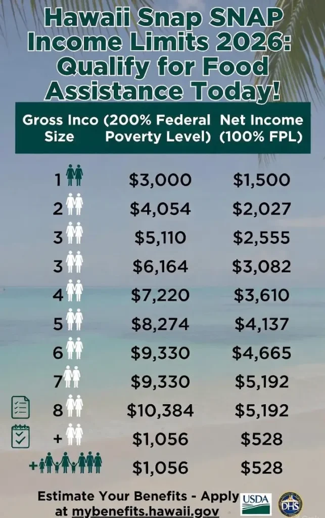 Hawaii food stamp income limits 2026